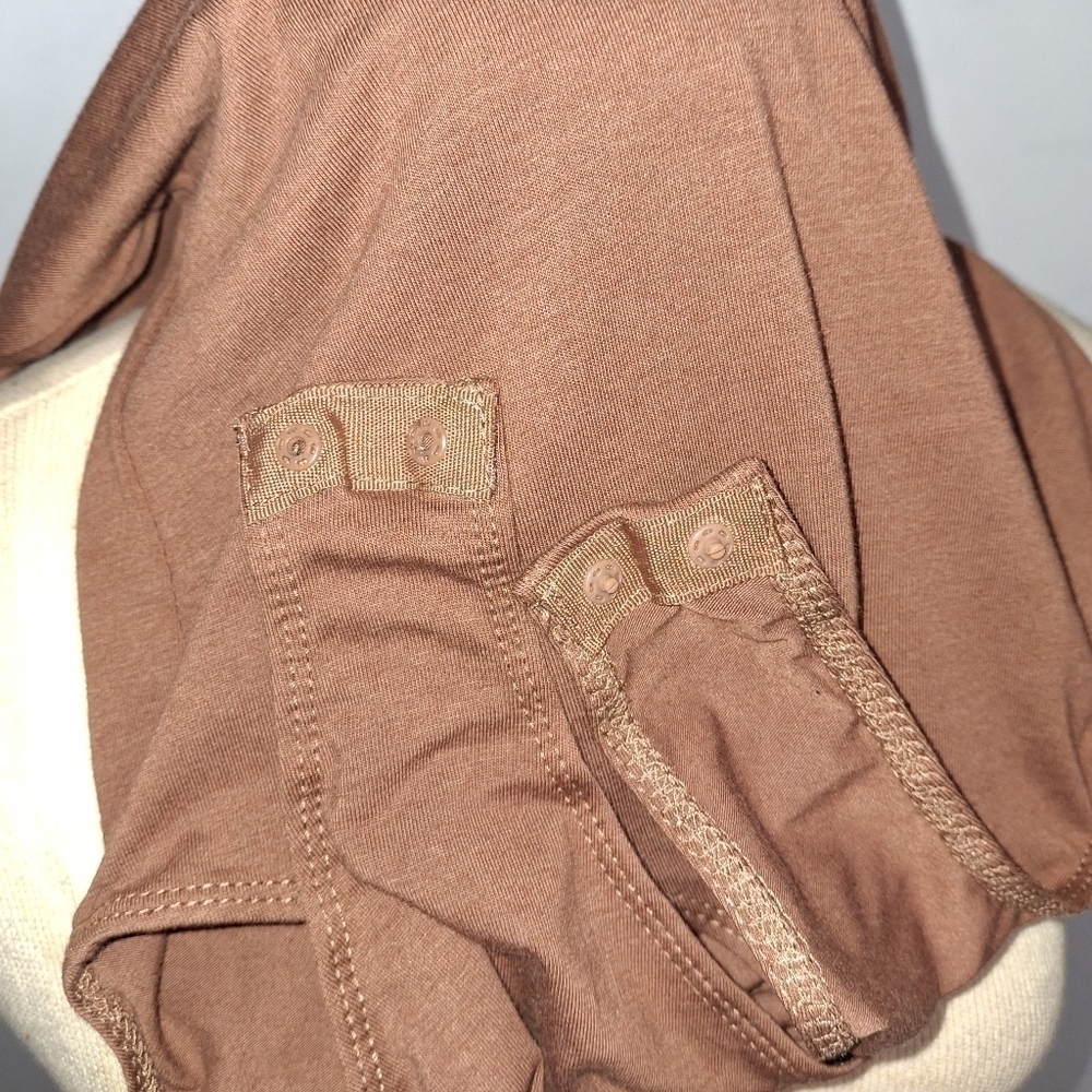 Brown Long Sleeve Bodysuit- W Sz Small - Picture 4 of 5